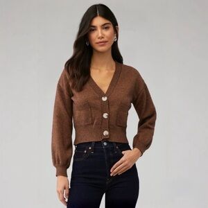 MINKPINK Mithra Cardigan - Chocolate Brown - S